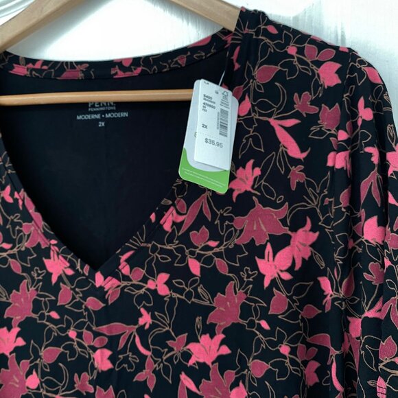 Penningtons - Penn Essentials - Printed Floral Slinky Tee 2X - Picture 6 of 8